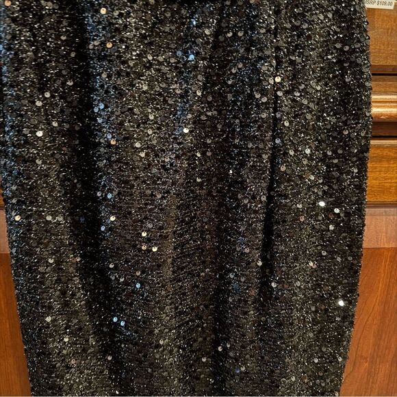 SLNY Black Sequin Cocktail Party Dress V-Neck Sz 6 NEW - Picture 9 of 15